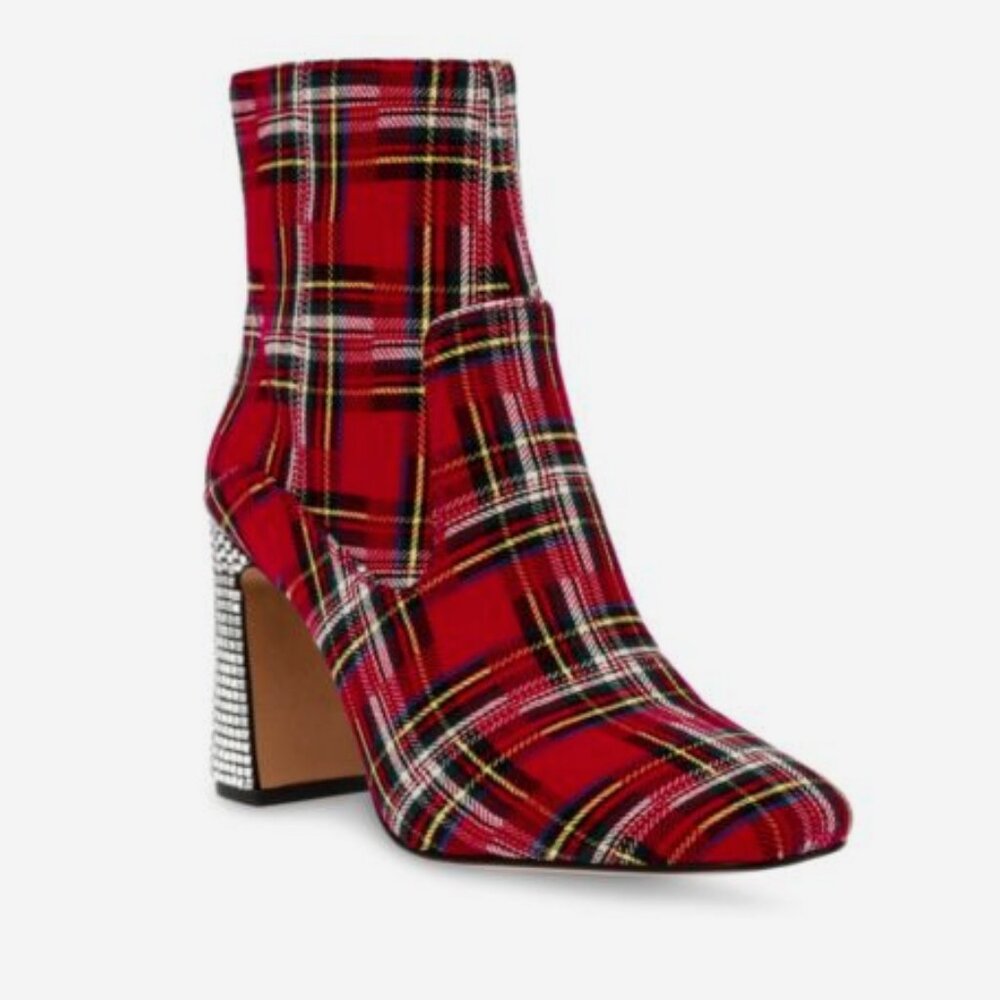 Betsey Johnson Betsey Johnson Womens Blanche Red Plaid 8.5M